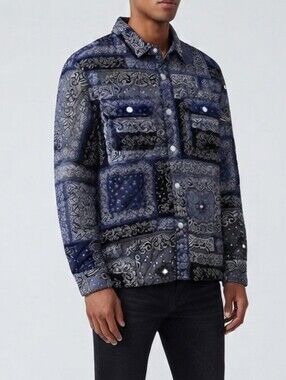 Pacsun Paisley Print Quilted Snap Button Jacket See Measurements